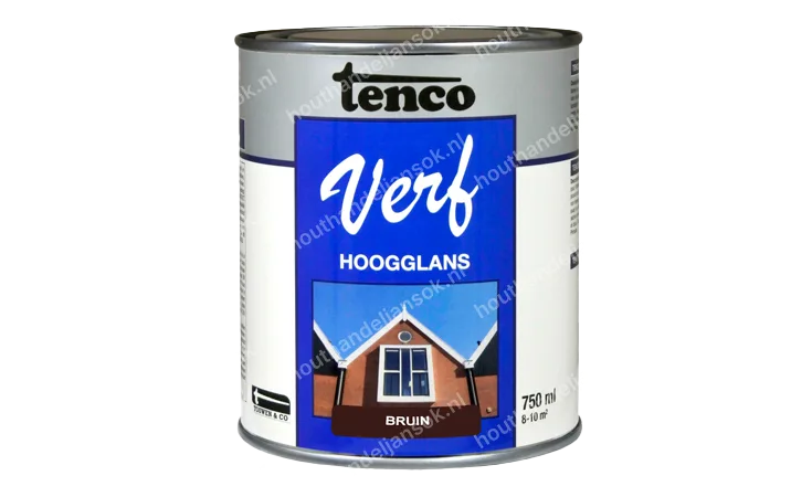 Tencoverf bruin dekkend hoogglans 0,75 liter