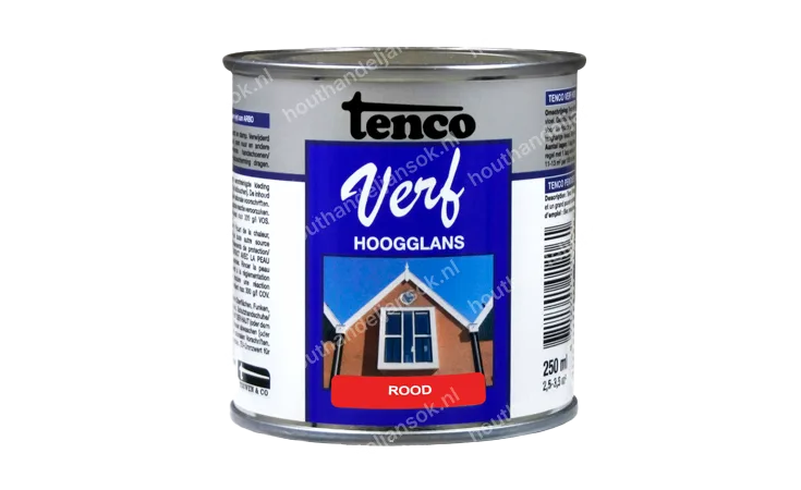 Tencoverf rood dekkend hoogglans 0,25 liter