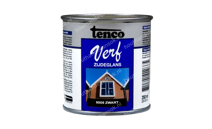 Tencoverf zwart dekkend zijdeglans 0,25 liter