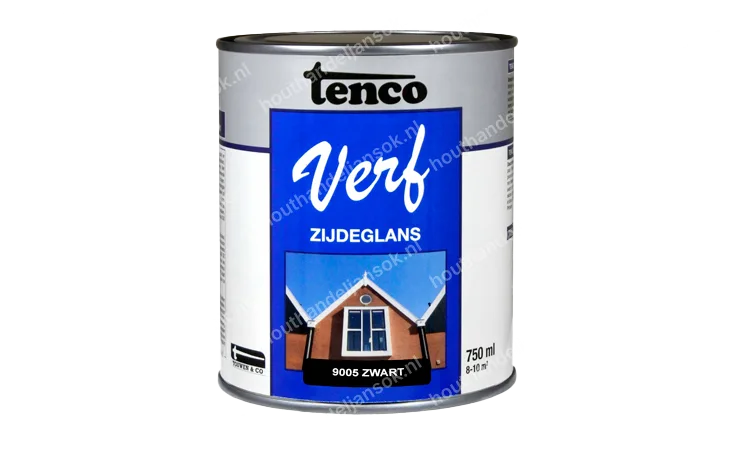 Tencoverf zwart dekkend zijdeglans 0,75 liter