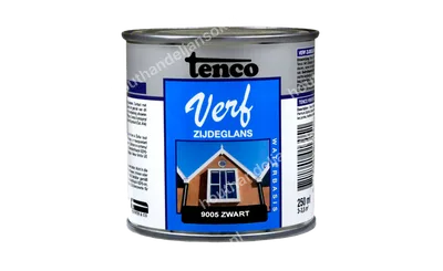 Tencoverf zwart dekkend zijdeglans 0,25 liter