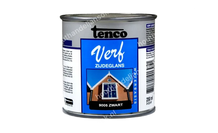 Tencoverf zwart dekkend zijdeglans 0,25 liter