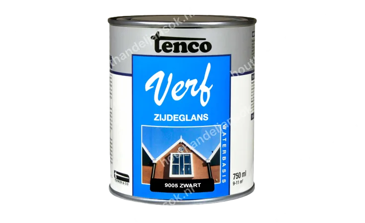 Tencoverf zwart dekkend zijdeglans 0,75 liter