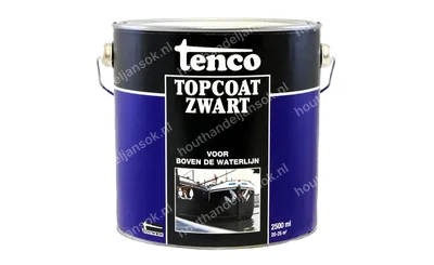 Topcoat zwart dekkend 2,5 liter