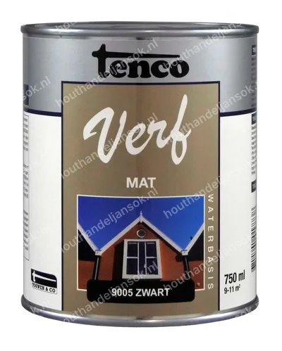 Tencoverf zwart mat 0,75 liter