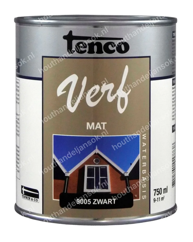 Tencoverf zwart mat 0,75 liter