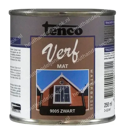 Tencoverf zwart mat 0,25 liter