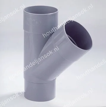 PVC T-stuk 45 graden Ø70 2x mof/spie