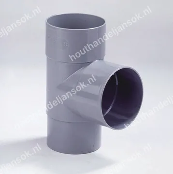 PVC T-stuk 87,5 graden Ø80 2x mof/spie