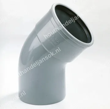 PVC bocht 45 graden Ø125 SN4 rubberring