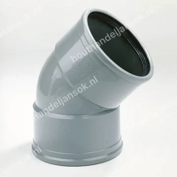 PVC bocht 45 graden Ø110 mof/mof rubberring