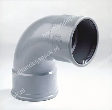 PVC bocht 90 graden Ø125 mof/mof rubberring