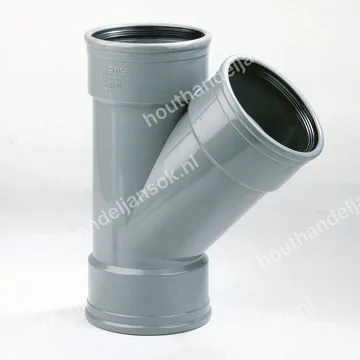 PVC T-stuk 45 graden Ø125 3x manchetmof