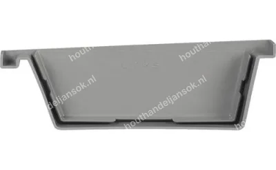 PVC bakgoot eindstuk links 125mm