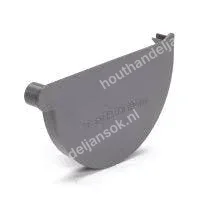 PVC kraalgoot eindstuk rechts 125mm