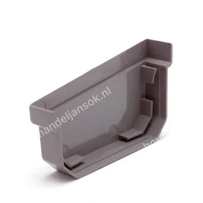 PVC bakgoot eindstuk links 95mm