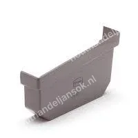 PVC bakgoot eindstuk rechts 95mm