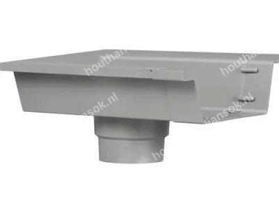 PVC bakgoot einduitloop links 125mm