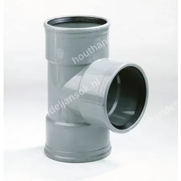 PVC T-stuk 87,5 graden Ø110 3x manchetmof