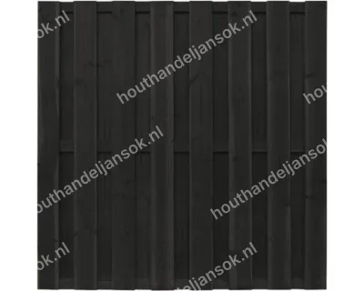 15-planks Zwart geïmpregneerd Tuinscherm (180x180cm)