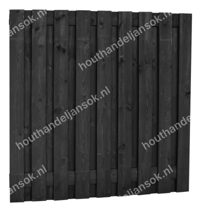 19-planks Zwart Gespoten Tuinscherm (180x180cm)